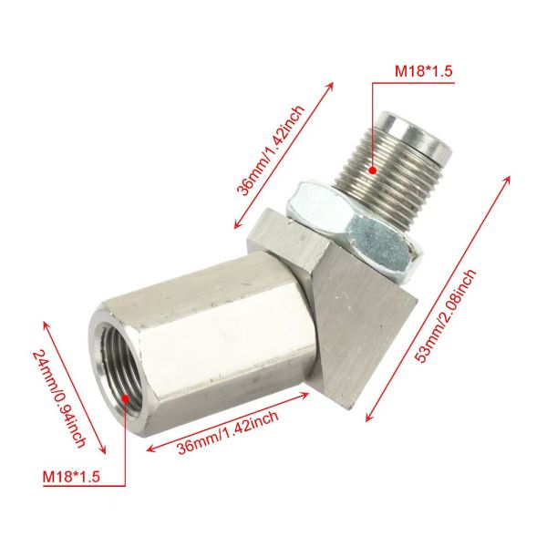 45 Degree O2 Sensor Spacer Universal Mini Catalytic Converter